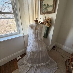 Gunne Sax White Lace Dress